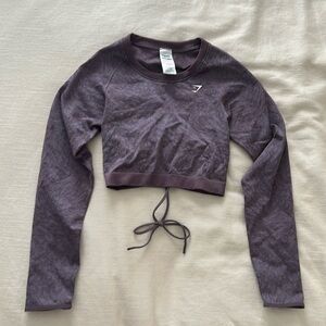 Adapt Animal Seamless Lace Up Back Top | Gymshark | Musk Lilac | Medium